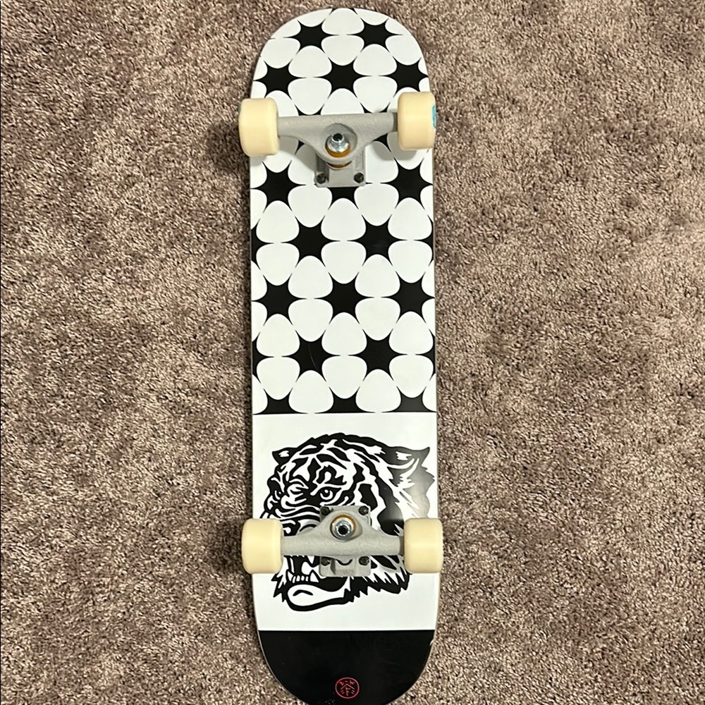 Kids Skateboard with Black and White Design